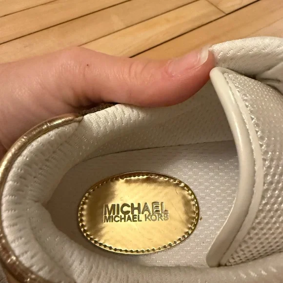 Michael Kors White, Brown and Gold Low-Top Sneakers - Picture 7 of 7